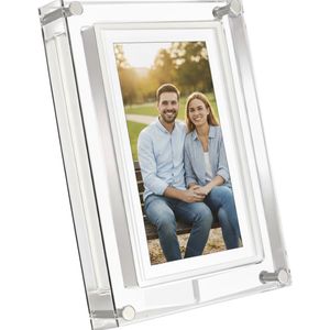 White-Label® Digitale Fotolijst met Wifi - Fotolijsten - Frameo App - HD Kwaliteit - Wit