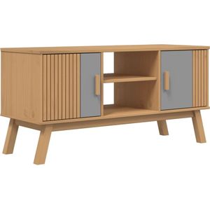 vidaXL - Tv-meubel - OLDEN - 114x43x57 - cm - grenenhout - grijs - en - bruin