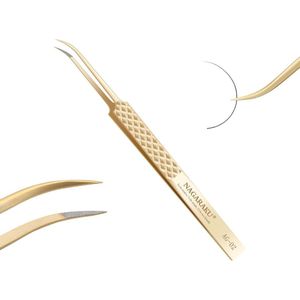 Professionele Microfiber Wimperpincet - Precisie Antistatisch Roestvrij Staal - Perfect voor Volume Wimpers