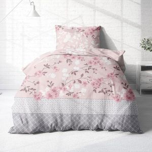 Renforce beddengoed 155 x 220 cm roze bloemmotief beddengoed 155 x 220 cm roze grijs geweldig zomerbeddengoed