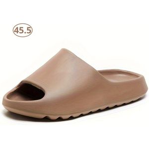 Livano Comfortabele Slippers - Badslippers - Teenslippers - Anti-Slip Slides - Flip Flops - Stevig Voetbed - Lichtbruin - Maat 45.5