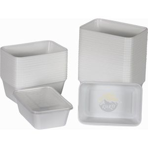KURTT 100 stuks, 750ml Meal prep bakjes, Maaltijdbakjes, 1-voudig, magnetronbakjes, vershoudbakje, herbruikbaar plastic bakje - magnetronbestendig, vaatwasmachinebestendig en herbruikbaar, klik dekselsluiting, BPA-vrij