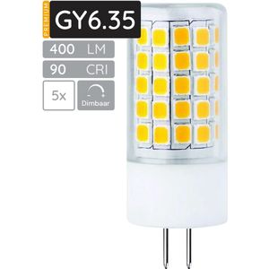 SPL GY6.35 LED Lamp 4.6W Dimbaar - CRI 90 - Warm Wit - 400lm - LED T18 Buislamp - 5 Stuks