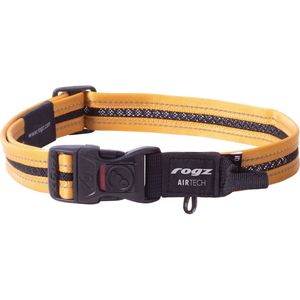 Rogz Air Tech Halsband Zwart&Oker - Hondenhalsband - 34-56 cm