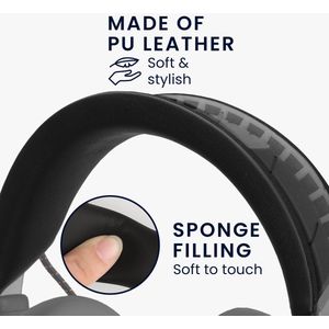 kwmobile vervangende koptelefoon band geschikt voor JBLQuantum 610 (Q610) / Quantum 810 (Q810) hoofdband - Hoofdtelefoon cover van kunstleer - In zwart