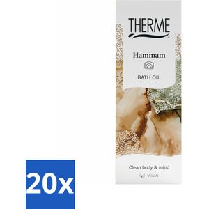 20 x Therme - Hammam - Badolie - Hydraterend - Verzorgend - 100ml - Badolie - Hammam Ritueel - Hydraterende Badolie - Wellness Ritueel - Oosterse Geur