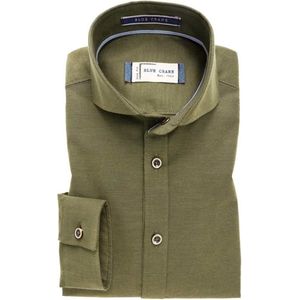 Blue Crane by Ledûb casual oxford shirt groen mouwlengte 7