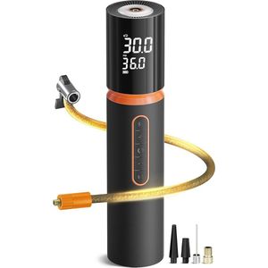 Draagbare Luchtcompressor 150 PSI - Snelle Bandenpomp voor Auto, Motorfiets en Fiets met Spanningsmeter