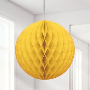 8 Papieren honeycomb ballen geel 30 cm paasversiering - decoratie - honeycomb - pasen - geel