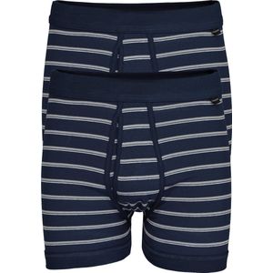 SCHIESSER Original Classics shorts (2-pack) - Feinripp met gulp - blauw gestreept - Maat: 3XL