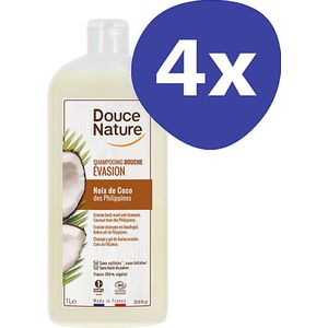 Douce Nature - Douchegel & Shampoo Iedere Dag (Kokos) (4x 1L)