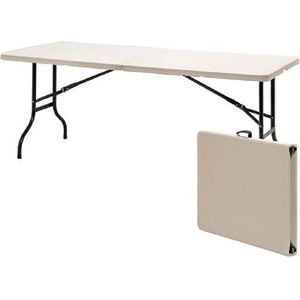 Buffettafel inklapbaar klap tafel vouwtafel 183x75 cm WIT koffermodel
