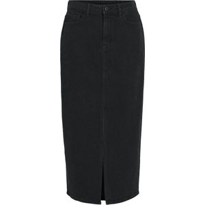 Vila Rok Vijaf Hw Midi Denim Skirt-noos 14099736 Black Dames Maat - W38