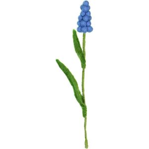 Bloem Vilt - Blauw Druifje - 25cm - Fairtrade Sjaalmetverhaal