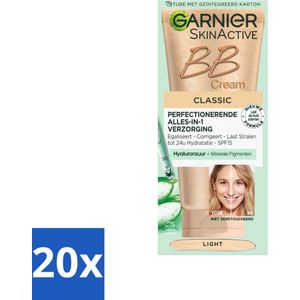20 x Garnier - SkinActive - BB Cream Classic Light - 5-in-1 Verzorging - 50 ml - BB Cream - 5-in-1 Verzorging - Huidverzorging - Teintverzorging - SPF 15
