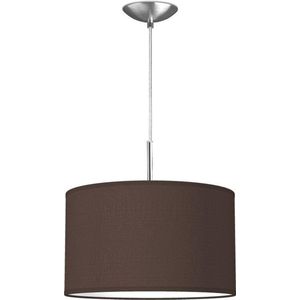 Home Sweet Home hanglamp Bling - verlichtingspendel Tube Deluxe inclusief lampenkap - lampenkap 35/35/21cm - pendel lengte 100 cm - geschikt voor E27 LED lamp - chocolade