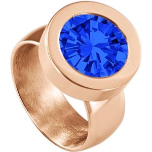 Quiges RVS Schroefsysteem Ring Rosegoudkleurig Glans 16mm met Verwisselbare 12mm Mini Munt - SLSRS45816