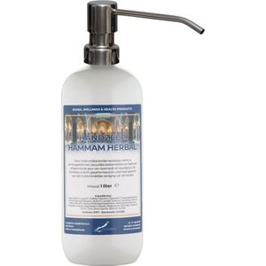 Handzeep Hammam Herbal 1 liter - met gratis RVS zilverkleurige pomp