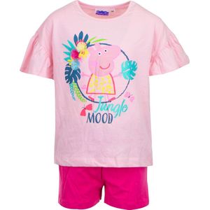 Peppa Pig Pyjama / Shortama - Roze - Katoen - Maat 104 (4 Jaar)