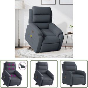 vidaXL Massageruimte - Sta-op-stoel - Sta-op-massagestoel elektrisch verstelbaar fluweel donkergrijs - Ergonomische Stoel - Relaxfauteuil - Lounge Stoel