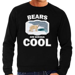 Dieren ijsberen sweater zwart heren - bears are serious cool trui - cadeau sweater ijsbeer/ ijsberen liefhebber L