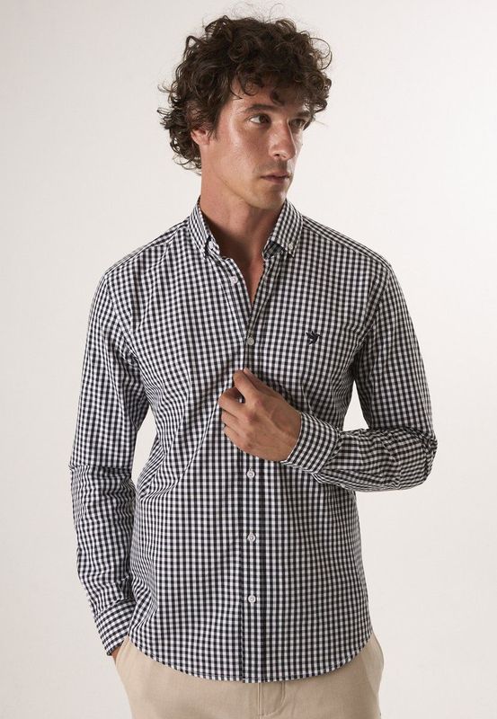 Felix Hardy Geruit Overhemd - Overhemden - 100% Katoen Heren Zwart - 2Xl