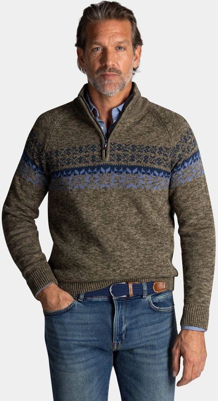 NZA - Groene - Knitwear Trui - Half Zip - 100% Katoen - Regular Fit