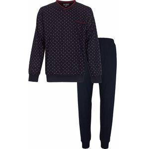 Paul Hopkins Heren Pyjama - V Hals - Katoen - Navy Blauw - Maat S
