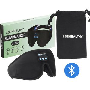 2BEHEALTHY Slaapmasker met Bluetooth - 100% Verduisterend - Met Opbergzakje - Oogmasker - Slaap Masker - Slaapmasker Mannen - Slaapmasker Vrouwen - Eye Mask - Sleeping Mask