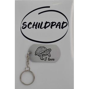 Schildpad sleutelhanger inclusief kaart – Schildpad liefhebber cadeau - animals - Leuk kado voor je dieren liefhebber om te geven - 2.9 x 5.4CM