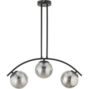 Chesto Victoria Smoky - Luxe Industriele Hanglamp - 3 Bollen Smoking glas / Rookglas - Eetkamer, Woonkamer