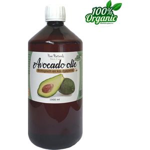 Avocado olie 1000 ml - Koudgeperst - Biologisch - Geraffineerd - Koudgeperst - Voor huid, gezicht en haar - Dagcrème - Nachtcrème - Handcrème - Bodylotion - Voetencrème - Haarmasker - Massageolie - Bio - Pure Naturals