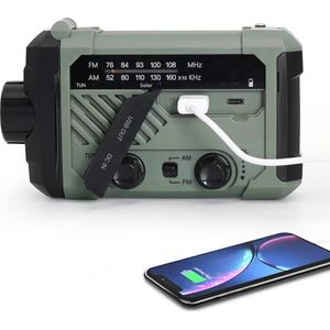 Noodradio Solar Opwindbaar - Noodradio Opwindbaar - Opwindbare Radio - Powerbank Zonne Energie