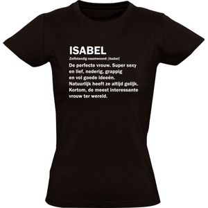 Isabel grappig Dames t-shirt | verjaardag | cadeau | kado | shirt | Zwart