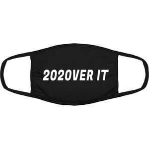 2020VER IT | 2020 | klaar mee | mondkapje | gezichtsmasker | bescherming | bedrukt | logo | Zwart mondmasker van katoen, uitwasbaar & herbruikbaar. Geschikt voor OV