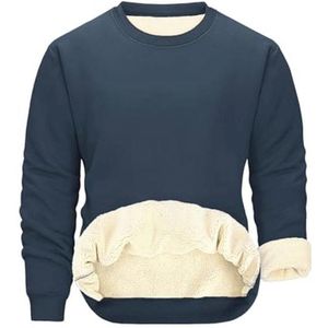 Fleecesweatshirt voor heren, lange mouwen, casual, ronde hals, winter sportkleding