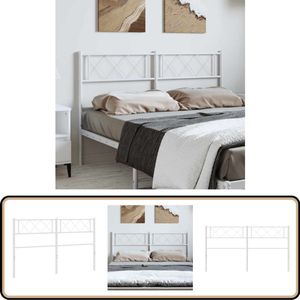 vidaXL Hoofdbord - Wit - Staal - 150 cm breed Hoofdbord - Hoofdbed - Metalen Hoofdbord - Witte Hoofdbord - Slaapkamers Accessoires