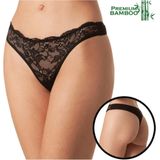 Dames String - Zwart - Bamboe Ondergoed