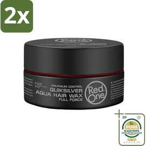 Red One Aqua Hair Wax Quicksilver 150 ml - Voordeelverpakking - 2 stuks - Sterke hold - Glans