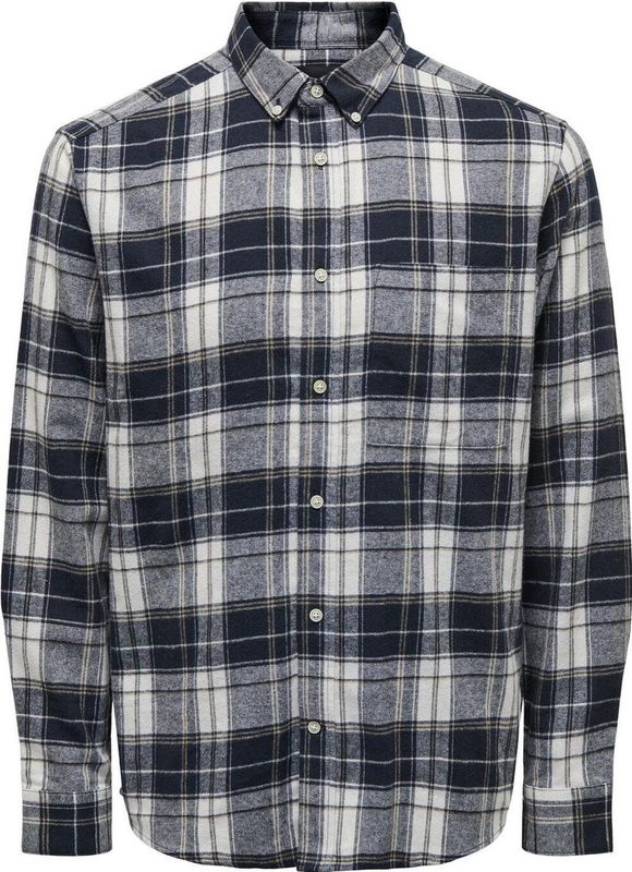 Only & Sons - Onsluka Reg Ls Check Shirt - Overhemd - Dark Navy