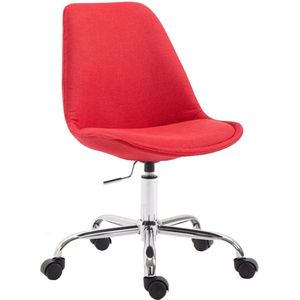Bureaustoel - Stoel - Scandinavisch design - In hoogte verstelbaar - Stof - Rood - 48x54x91 cm
