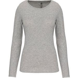 Kariban Dames-t-shirt ronde hals lange mouwen K3017 - Light grey heather - L