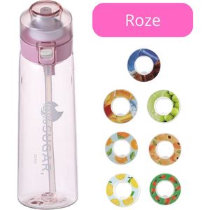 Geurwater Drinkfles ReNew - 650ml Roze - Hydrated - Inclusief 7 Air Pods - BPA vrij – Tritan – Vegan – 0% Suiker - Water Up - Met Schoonmaakborstel – Beginnerskit – Met Rietje – Smaak