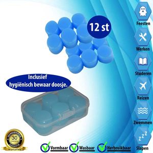 Siliconen oordoppen - Oordoppen - Slapen - Oordoppen tegen snurken - Zwemmen - Waterafstotend - Festival oordoppen - Gehoorbescherming - Zwem oordoppen - Waterdichte oordoppen - Geen geluidsoverlast - Tegen snurken - Studeren - Partyplugs - Lawaai -