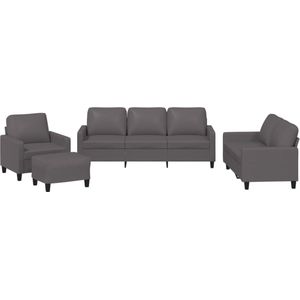 vidaXL - 4-delige - Loungeset - met - kussens - kunstleer - bruin