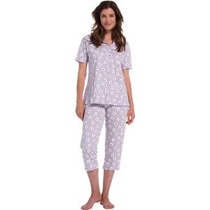 Pastunette doorknoop pyjama capri 20231-102-6 - Paars - 42