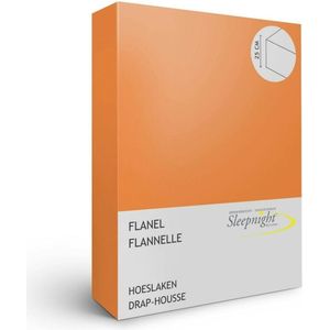Sleepnight Hoeslaken - Flanel - (hoekhoogte 25 cm ) orange - B 140 x L 200 cm - 2-persoons - Geschikt voor Standaard Matras - 734096-B 140 x L 200 cm