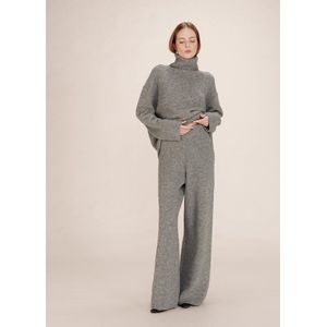 Grace & Mila - TAXTON - Broek - Grijs - Hoge Elastische Tailleband - Wijde Pijpen