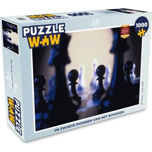 Puzzel De zwarte pionnen van het schaken - Legpuzzel - Puzzel 1000 stukjes volwassenen