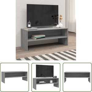 The Living Store TV-meubel - Serie- Grijs Sonoma Eiken - 100x40x40 cm - Trendy en praktisch design